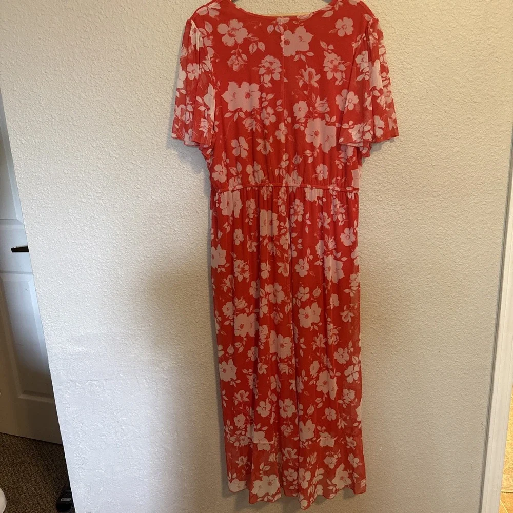 Kate and Lily Mesh Tiered Midi Dress Size 18 Spring Wedding Guest Flattering!!